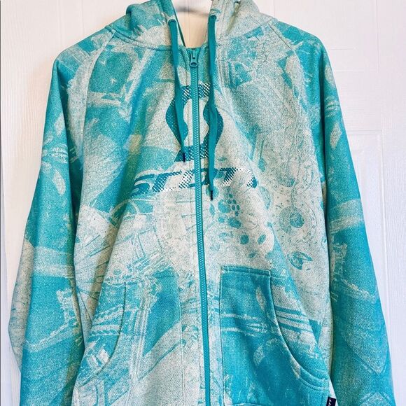 Scott Ski‎ Jacket Size Large Teal Hoodie - Picture 1 of 9